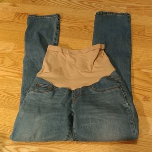 Indigo Blue - distressed maternity jeans